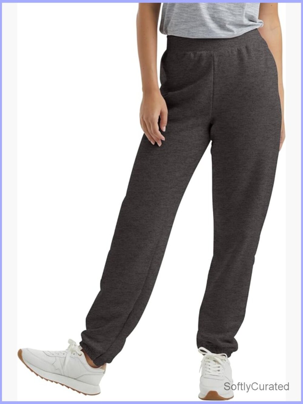 Hanes EcoSmart Fleece Joggers Sweatpants for Women 30in Inseam Pocketless